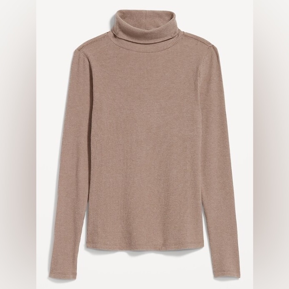 Old Navy Brown Ribbed Plush Tee Turtleneck Sweater